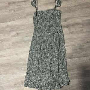 Elegant Green Floral Dress